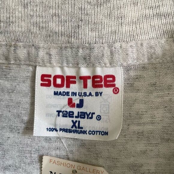 Vtg SofTee TShirt Unisex XL Americana Flag Double Sided Screenprint Made in USA - Picture 5 of 8